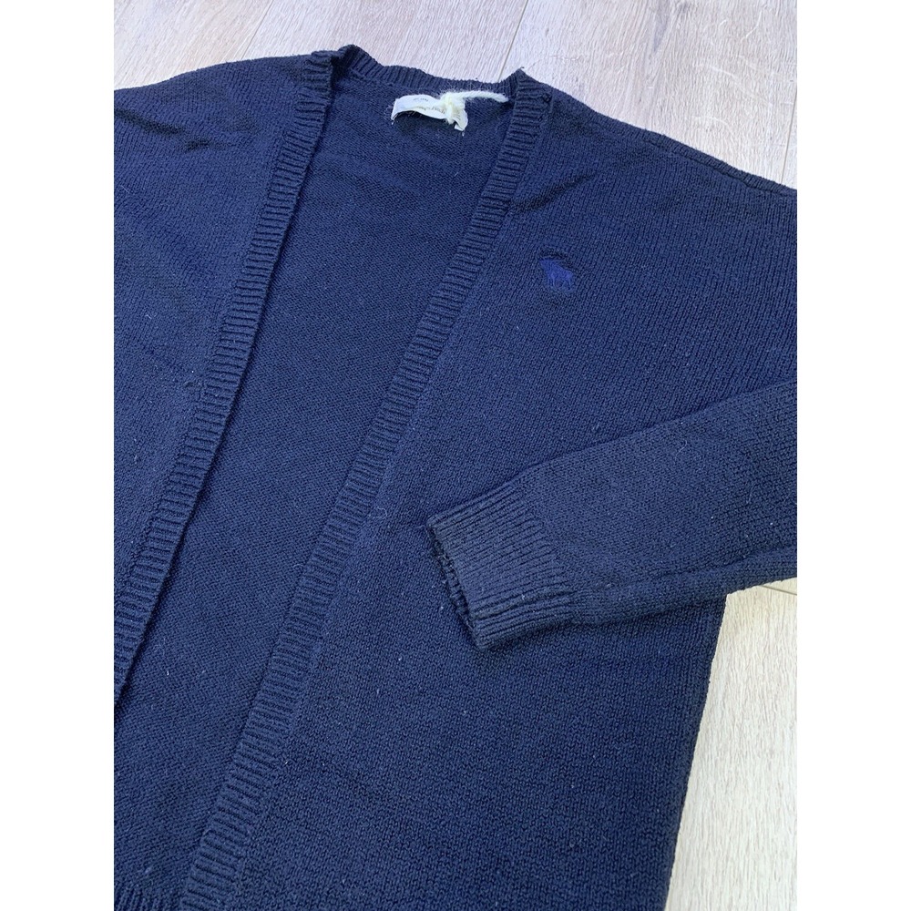 Abercrombie Fitch Navy Blue Cardigan Womens Small Knit Long Sleeve Sweater